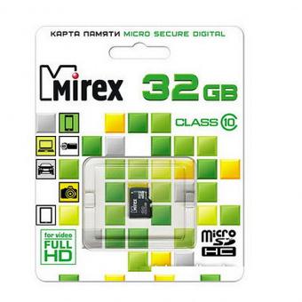 Карта памяти microSDHC без  адаптера MIREX 32 GB (class 10)